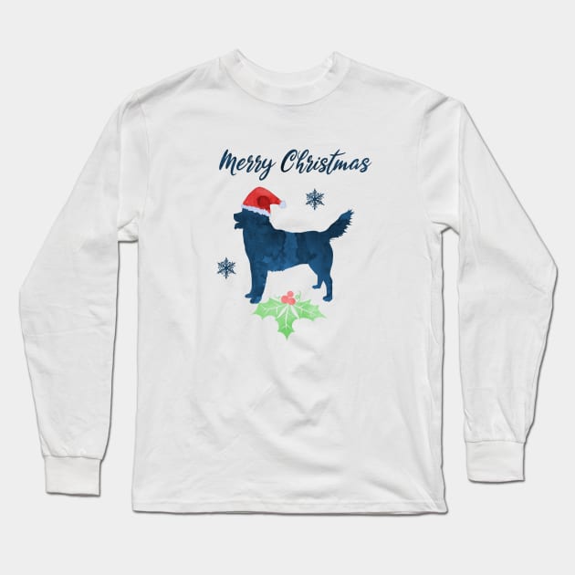 Merry Christmas Husky Art Long Sleeve T-Shirt by TheJollyMarten